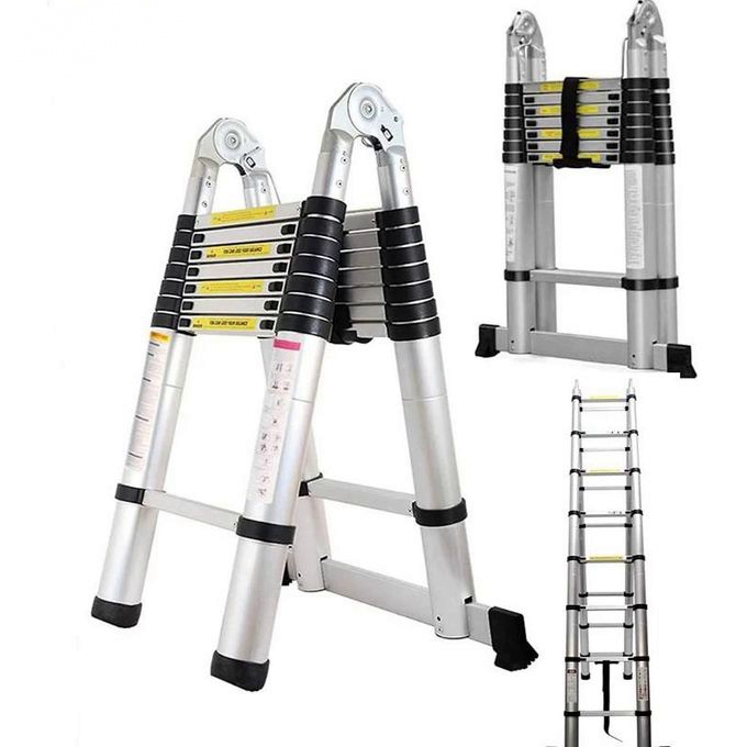 Double Telescopic Aluminium Ladder 3.8M Collapsible - Image 4