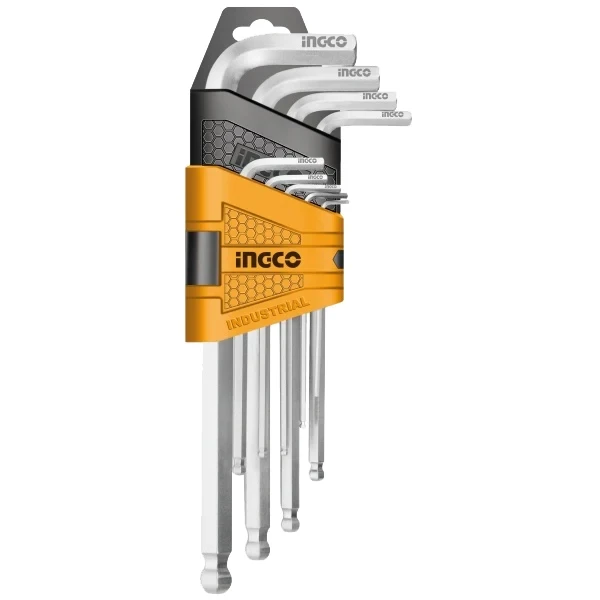 INGCO 9pcs ball point hex key set Material:Cr-V - Image 2